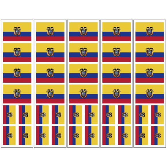 Tatuajes Temporales PremiumTT Pack de 40 – Bandera de Ecuador