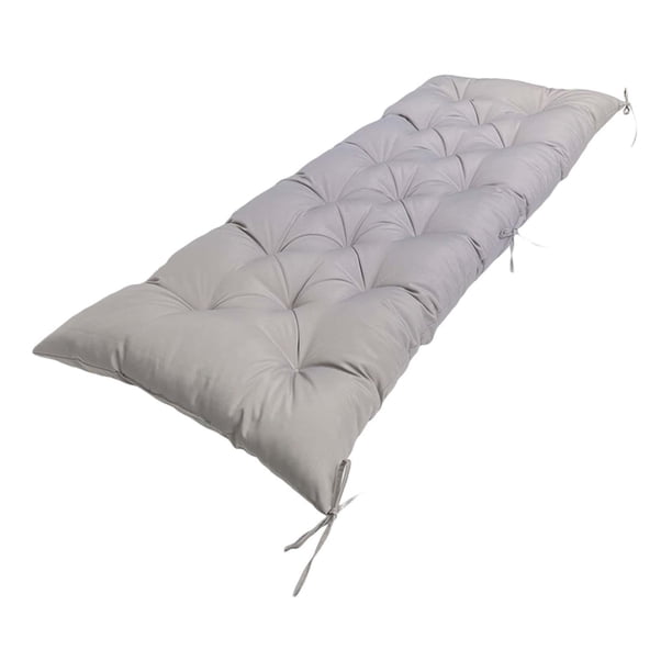 Cojín para banco copetudo, cojín para asiento reclinable, 100x50x8cm, cojín para asiento rectangular, cojín para banco de jardín para sofás de mimbre Gris claro