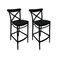 Alaia Home - Pack 2 Taburetes Bar Crossback Negra