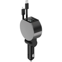 Genérico - Adaptador Retráctil Usb C Para Cargador De Coche - Compatibilidad Universal Para Smartphones Y Tabletas-Negro