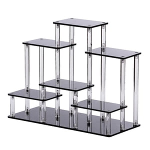 Bothyi - Soporte De Exhibición De Acrílico Organizador Soporte De Exhibición En Niveles Para Figuras Joyas Negro L