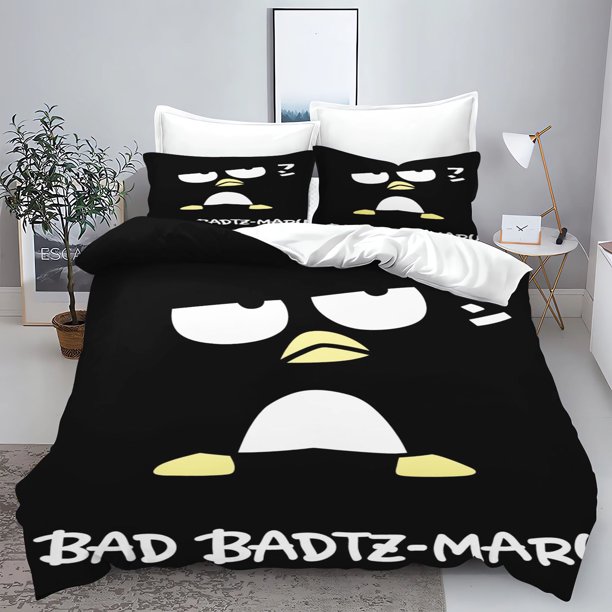 Bad Badtz-Maru Printed Duvet Cover Set Suitable For Children And Adults 3-Piece Set 1 Quilt Cover 3D Children'S Bedding