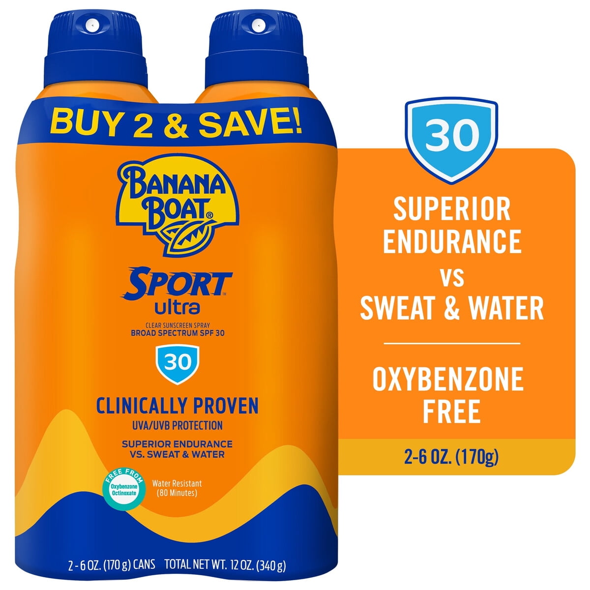 Bloqueador Solar Banana Boat Sport Ultra Spray Spf 30 Pack 2x170g