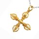 thumbnail image 3 of Charm Acero Inoxidable Cruz Vajra Pestle Colgante Talismán Collar Oro, 3 of 3
