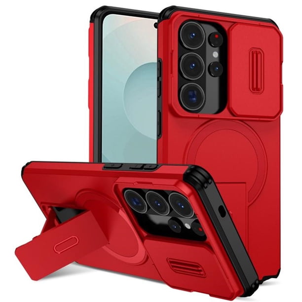 Funda para Samsung Galaxy S26 Ultra 5G 6.9" con Soporte Plegable Invisible, Carga Inalámbrica Magnética MagSafe, Carcasa Deslizante para Cámara, a Prueba de Golpes y Caídas, Funda Protectora Resisten