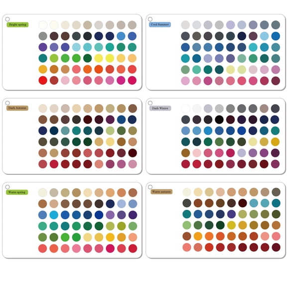 Tarjetas de selección de color Zynoro, 6 piezas, con 54 colores