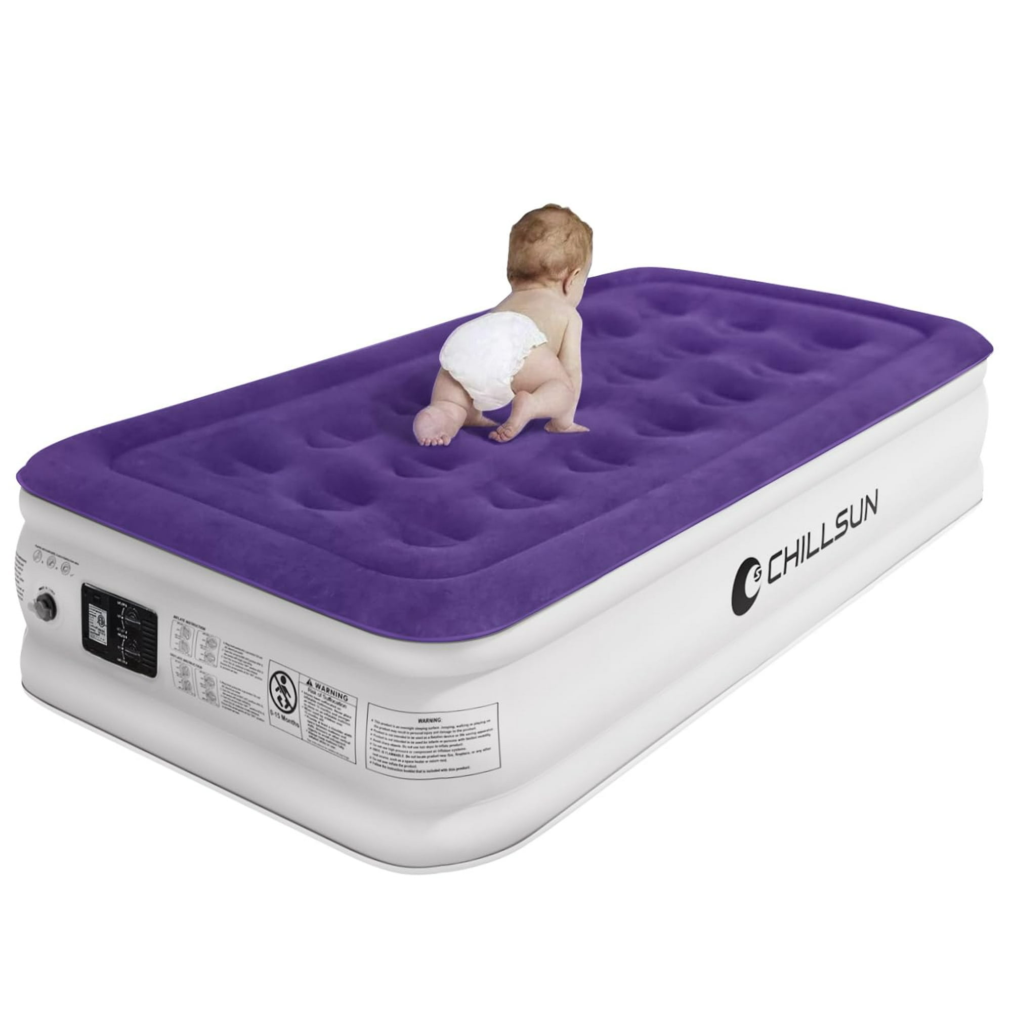 Colchón Inflable Doble Chillsun Con Bomba Integrada De 550 Libras