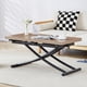 thumbnail image 3 of Modern minimalist multifunctional lifting table, with a 0.8-inch wood grain process sticker desktop and black metal legs, can be used as a dressing table, coffee table, dining table, and office table, 3 of 3