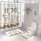 thumbnail image 1 of 4pcs/set Non-Slip Butterfly Shower Curtain Set with 12 Hooks, Toilet Lid Cover Pad, and Toilet Rug - 71x71 Inches - Elegant Bathroom Decor, 1 of 4