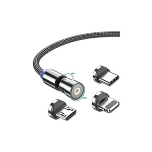 Oem - Cable Cargador Magnetico Usb 3 En 1 Tipo-C/Micro Usb/Iphone