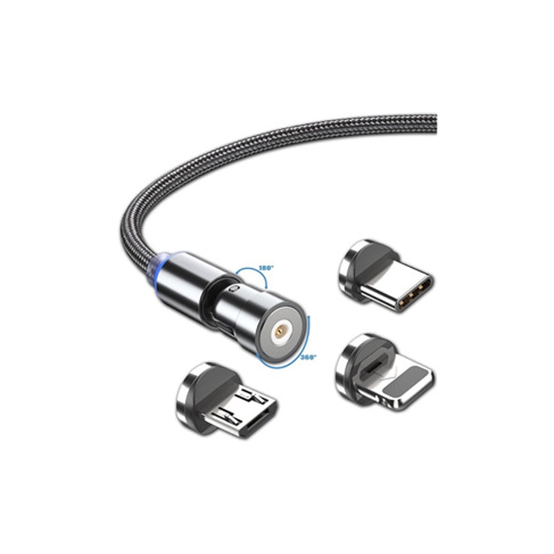 Oem - Cable Cargador Magnetico Usb 3 En 1 Tipo-c/micro Usb/iphone