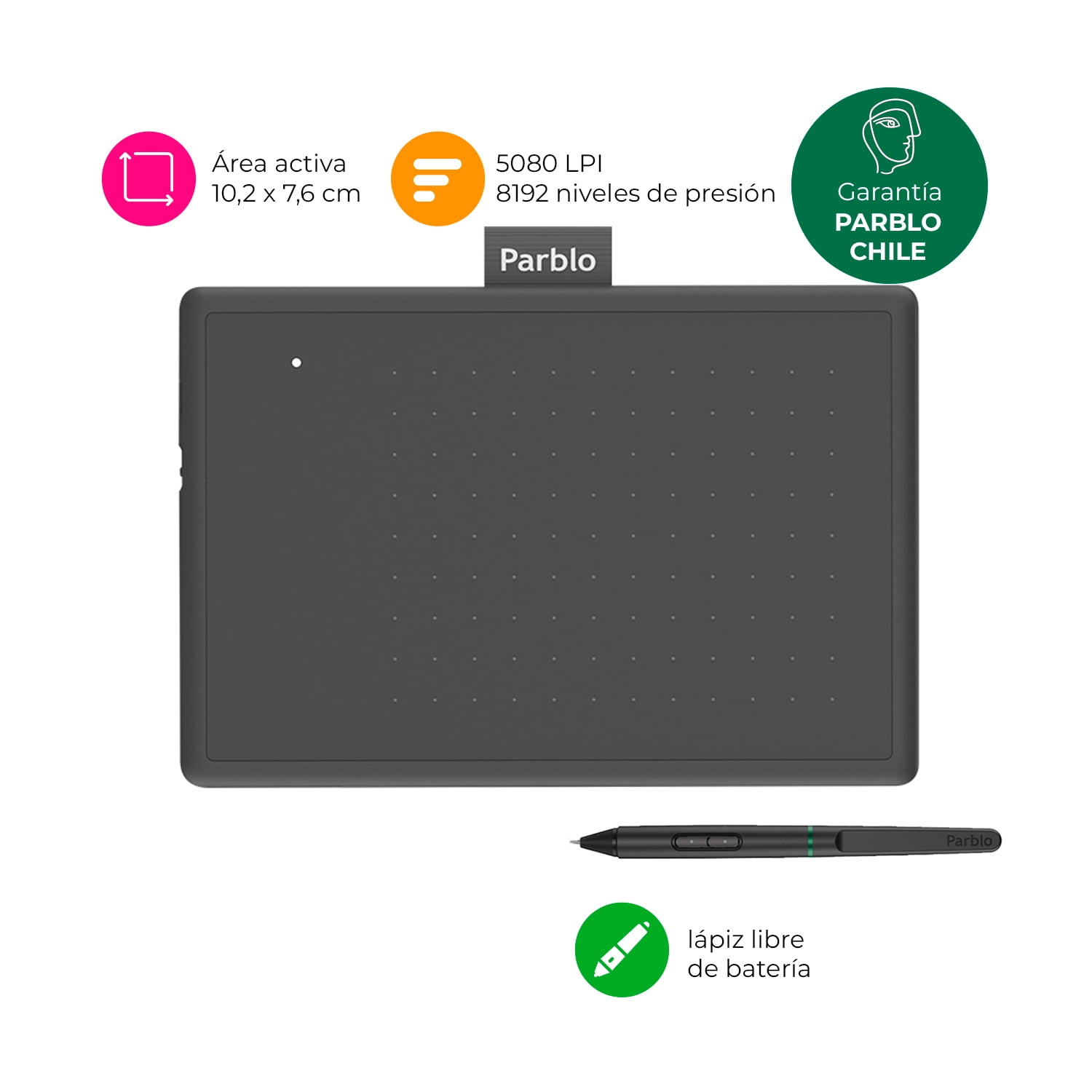 Parblo - Tableta Gráfica Digitalizadora Ninos N4 Black