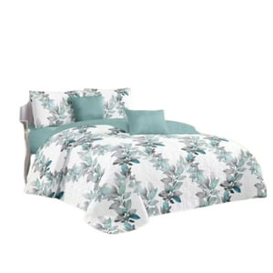 Genérico - Cubrecama Quilt Verano 2 Plazas - Blanco Hojas Bicolor Kfl581