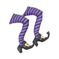 Bothyi - 1 Par De Patas De Bruja Malvada, Decoración De Halloween Para Exteriores, Césped, Jardín, Rayas Moradas Y Negras