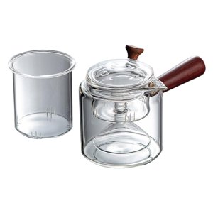 Magideal - Tetera De Vidrio De 500Ml Para Cocinar Al Y Cocinar Estufa Eléctrica Resistente Al Calor Olla De Agua Teteras Con Mango De Madera Tetera Para El