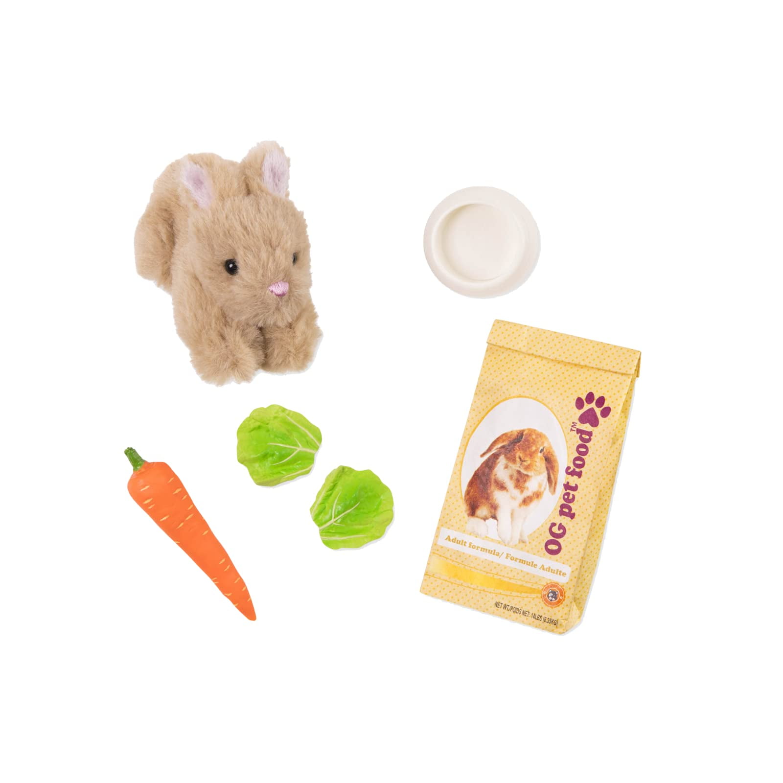 Set Pet Bunny Our Generation Corbase Cufsdo Con Comida Y Cuenco