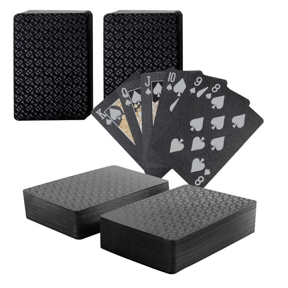 Juego de cartas SWINILAYA de 2 mazos, negro, HD, Jumbo Index, impermeable