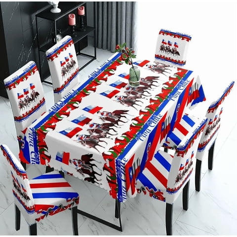 Genérico - Set Mantel Comedor +6 Fundas Fiestas Patrias