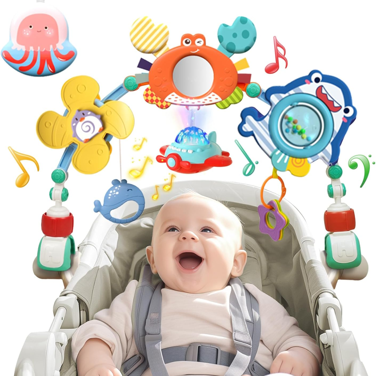 Genérico - Arco Actividades Estimulación Para Bebé Sonidos Coche O Cuna