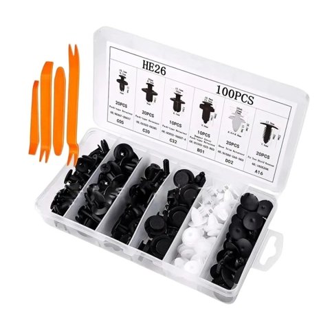 Genérico - Clip Broche Automotriz Reparación 100 Pzs Mas Herramientas