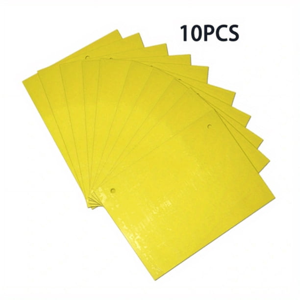 10pcs Yellow Double-sided Greenhouse Sticky Traps Bugs Sticky Board Multiple Flying Insect Catching Control Sticker