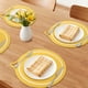 thumbnail image 2 of Juego de 6 Manteles Individuales Redondos Estilo Rústico para Decoración de Mesa de Comedor, Mantel de Cocina, Limpieza Fácil, Amarillo, 11.8 pulgadas, 2 of 5