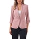 thumbnail image 1 of BLAZER DE SOLAPA INSPIRADORA CHIC para mujeres, mangas 3/4, bolsillo, traje de trabajo de un solo botón, S Rosa, 1 of 6