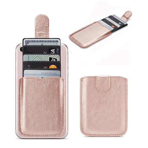 Portatarjetas para móvil Arokimi RFID de 5 tarjetas color oro rosado