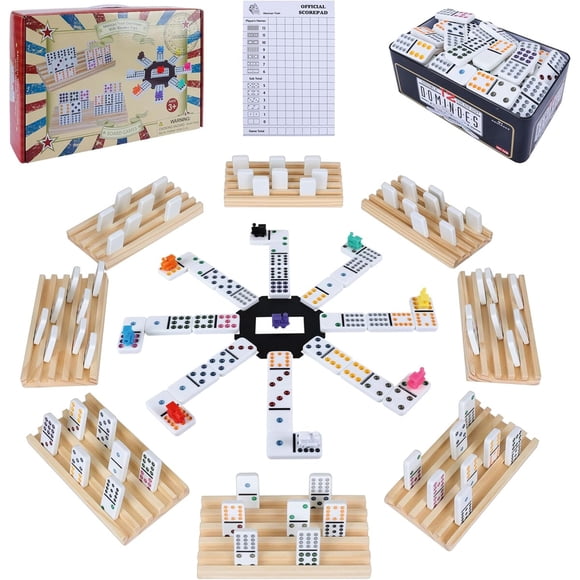 Domina GOTHINK Double 12 Mexican Train 91 Fichas 8 Soportes