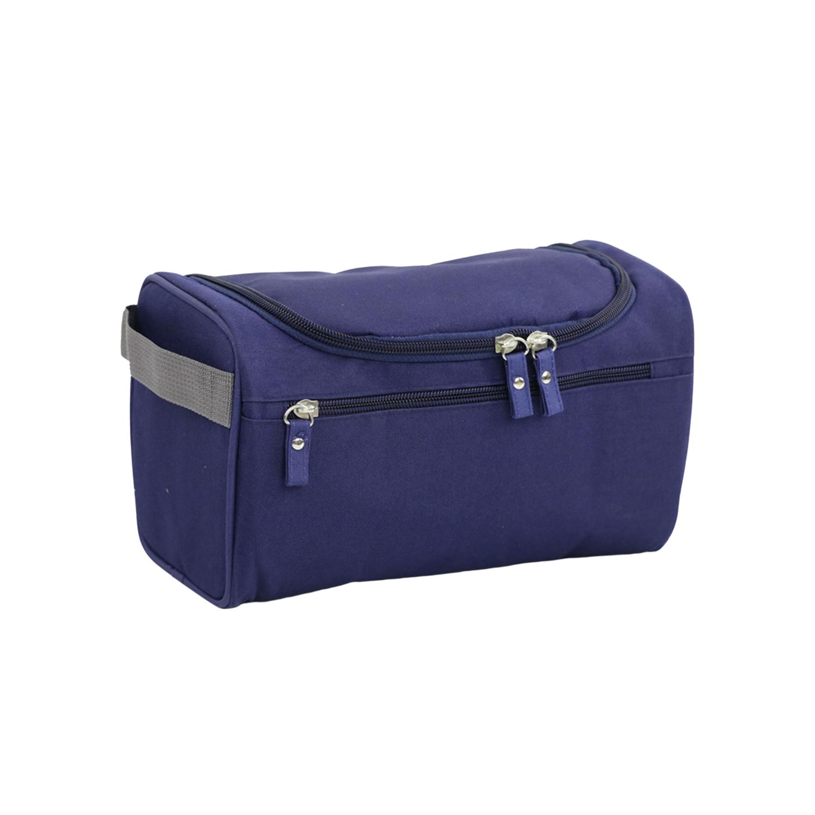 Magideal - Bolsa De Maquillaje Grande, Bolsa Multiusos Con Asa Portátil, Organizador De Cosméticos Oxford Impermeable Para Viajes, Negocios, Regalo De San Valent Azul Oscuro