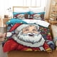 thumbnail image 2 of Juegos de ropa de cama con estampado 3D de Papá Noel, con fundas de almohada, juego de funda nórdica de microfibra suave de 3 piezas, funda de edredón con cremallera para anuncio, 2 of 3