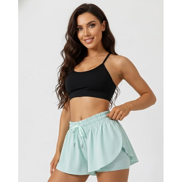 Short Mujer Deportivo Doble para Fitness y Gym