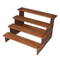 Magideal - Estante Elevador De Exhibición De Madera, Soporte Para Servir Escalonado De 4 Niveles, Estante De Especias Rústico Multifuncional Para Botella De Vino 30X24X19Cm