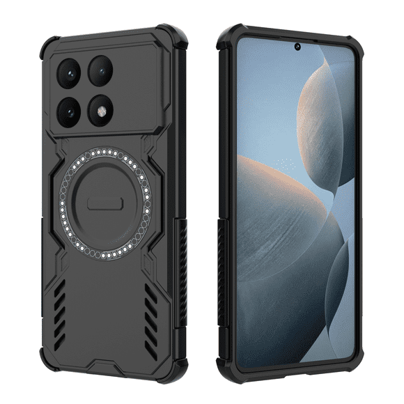 Funda FOXDOCK para Xiaomi Poco X6 Pro , magnética, resistente a golpes, con soporte, unisex, carga inalámbrica