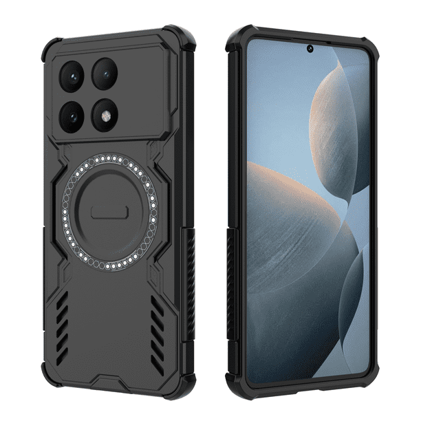 Funda FOXDOCK para Xiaomi Poco X6 Pro , magnética, resistente a golpes, con soporte, unisex, carga inalámbrica