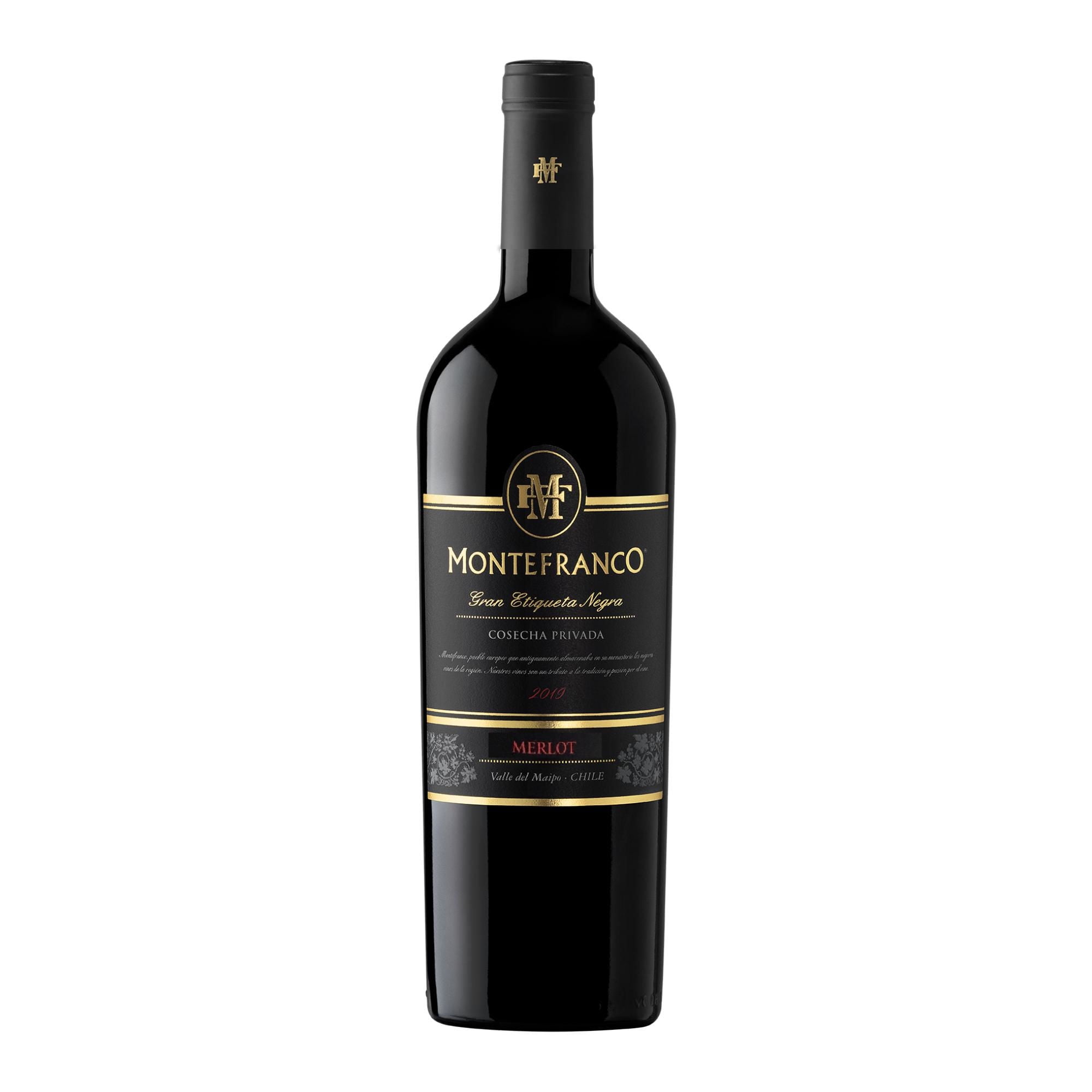 Vino Tinto Merlot 14° Botella 750 ml Montefranco