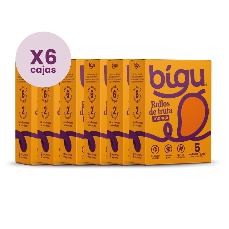 Rollos De Fruta Mango Bigu 125g 5u