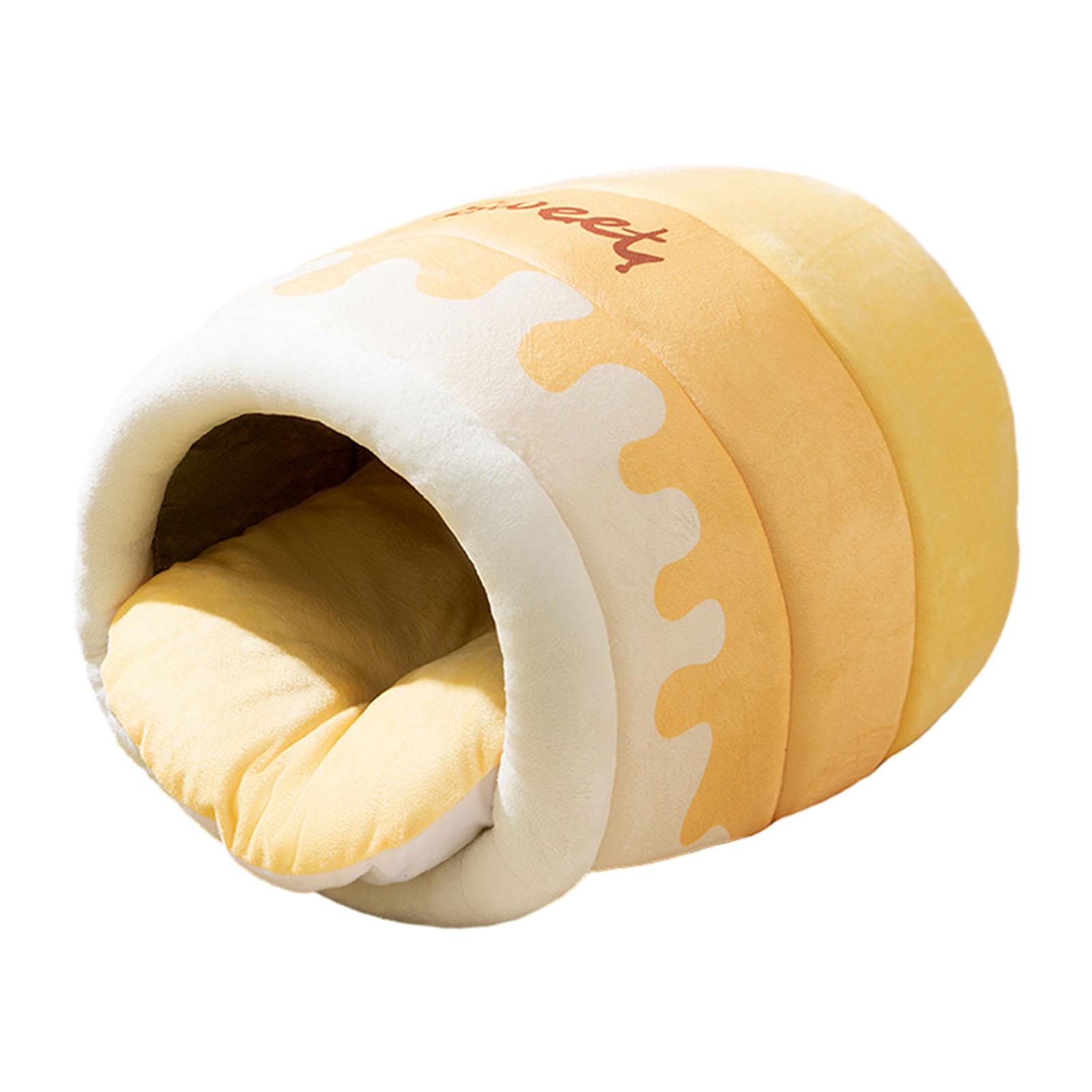 Magideal - Cama Para Gatos Cueva Cálida Nido De Felpa Casa Para Dormir Y Refugio Para Gatitos Como Escondite Seguro Y Cómodo Adecuado Para Suelos Sofás Sillas Y S Amarillo