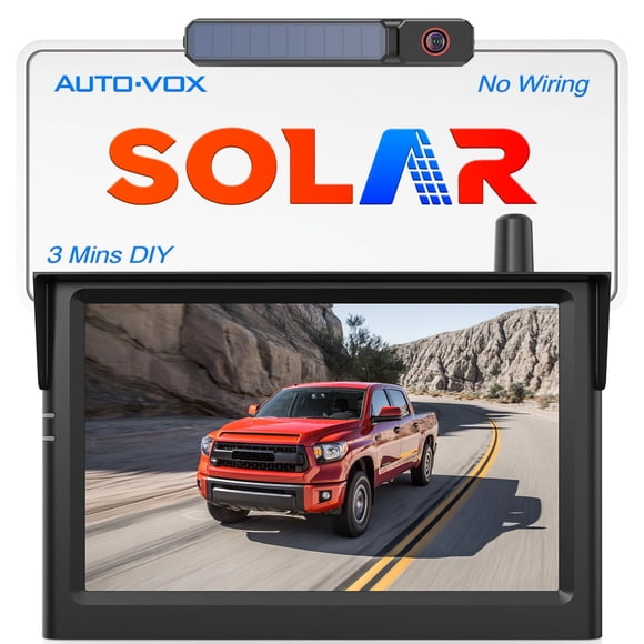 Cámara de reversa AUTO-VOX Solar inalámbrica 5" 1080P HD