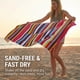 thumbnail image 5 of REGALWOVEN 1 Paquete Toalla de Playa de Rayas Coloridas, Toalla de Natación Súper Absorbente Libre de Arena, Versátil para Playa Piscina Baño para Viajes y Exterior Multicolor 71" x 35", 5 of 7