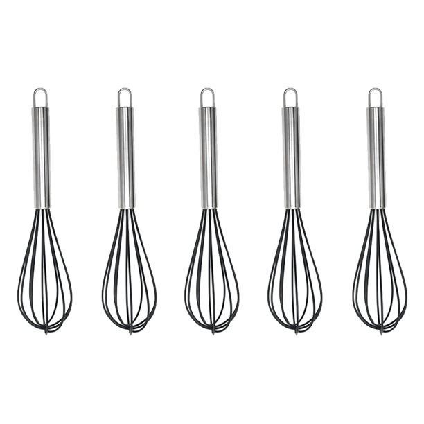 Mini batidores de silicona de colores para cocina (juego de 5), multicolor