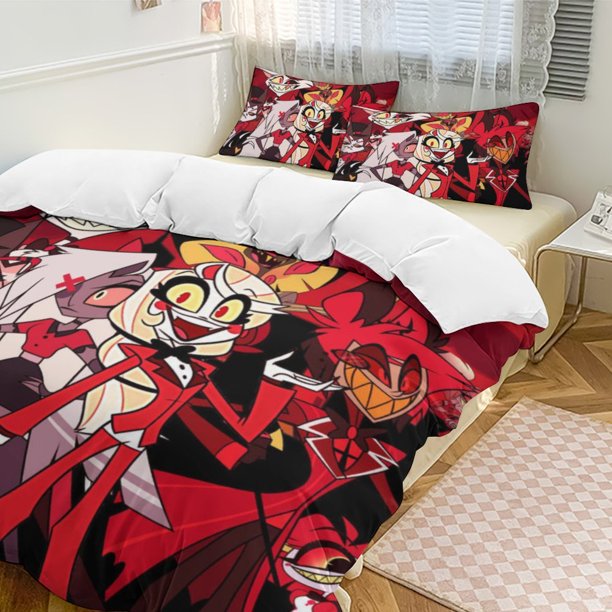 Hazbin Hotel 3-Piece Bedding Set Soft Warm And Comfortable Soft Bed Set for Bedroom