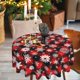 thumbnail image 2 of Mantel redondo impermeable de cuadros navideños SuQKXCo de 152 cm, 2 of 7