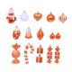 thumbnail image 1 of 16 Bolas Decorativas Navide?as Wonderland Irrompibles De Color Naranja, 1 of 5