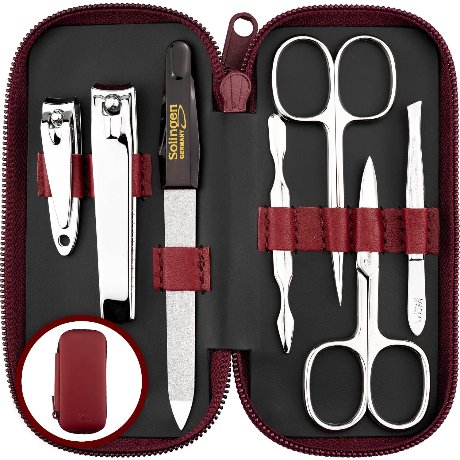 Marqus - Set De Manicura Solingen Alemania De 7 Piezas Con Funda De Piel