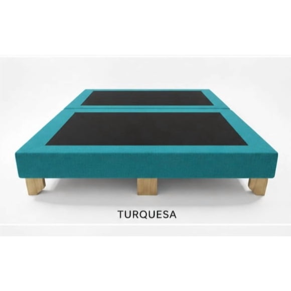 Base cama 2 plazas, dividida, color turquesa