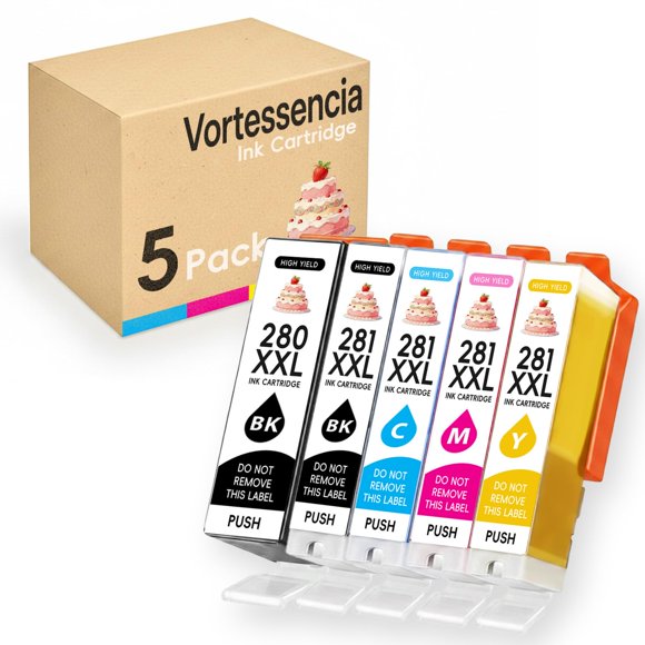 Cartuchos de tinta Vortessencia 280XL y 281XL recargables, paquete de 5