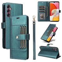 Foxdock Funda Tipo Cartera Para Samsung Galaxy A14 – Cubierta De Cuero Pu Con Múltiples Ranuras, Bolsillo Para Efectivo Y Correa De Muñeca