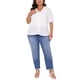 thumbnail image 2 of Agnes Orinda Cárdigan de Talla Grande para Mujeres con Botones, Cuello Redondo Transparente, Manga Corta, Suéter de Punto 2X Blanco, 2 of 6