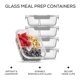 thumbnail image 2 of Juego de 5 contenedores de alimentos de vidrio JoyJolt con 3 compartimentos, 2 of 8